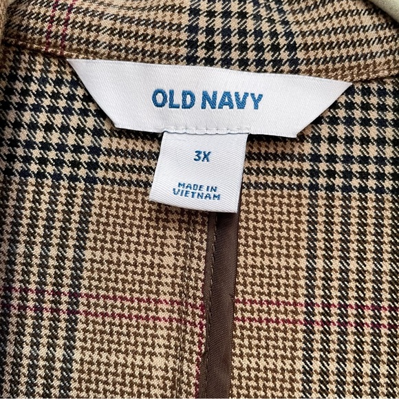 Old Navy Taylor Relaxed Plaid Pockets Two Button Suit Jacket Blazer Office Work - Picture 6 of 11